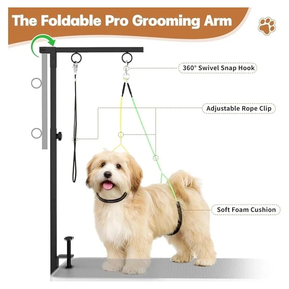 Dog Grooming Table Arm 31.5-43.3in 3-in-1 Adjustable Hammock Stand Small Dogs